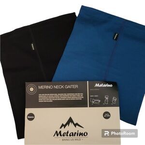 🔥Metarino - Pair of 100% New Zealand Wool Neck Gaitors Black and Blue